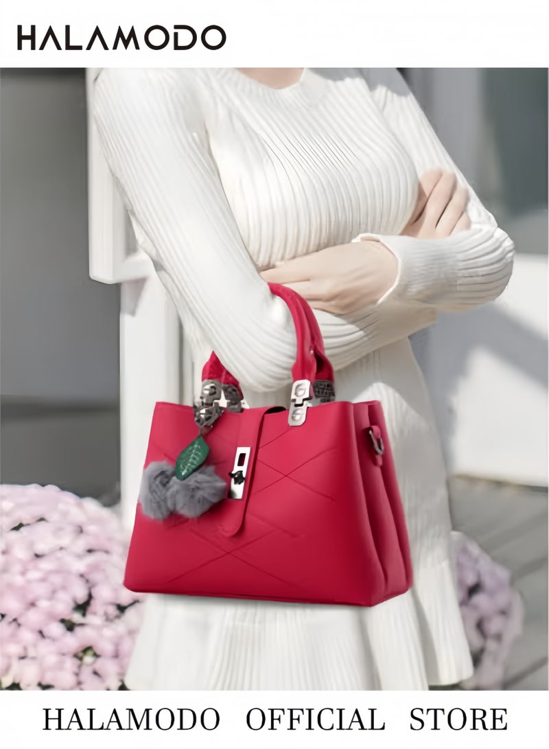 هالامودو حقائب نسائية وحقائب نسائية من جلد البولي يوريثان لحقائب الكتف التي تحمل على الكتف وحقائب الكتف التي تحمل على الكتف - Image 5