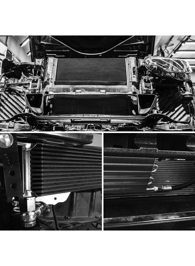 Transmission Oil Cooler Kit, Automotive Ultra-Cool Tube and Fin Transmission Cooler Kit Universal Aluminium Alloy Silver (Size : 6ROW) - Image 5