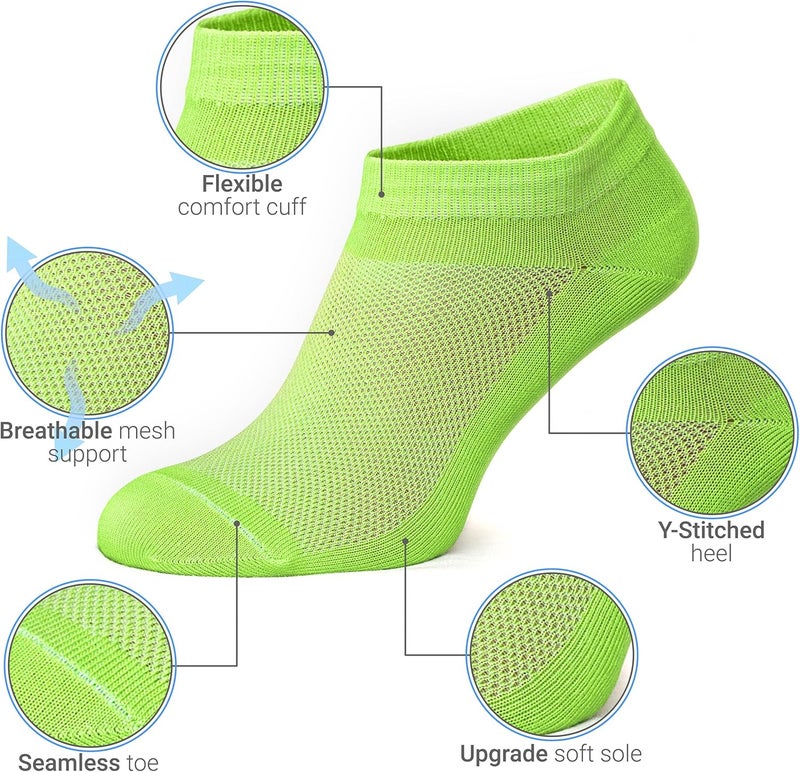 Duna Womens Socks, Ultra Thin Breathable Cotton Ankle Socks for Women, Athletic Running Low Cut No Show - Image 2
