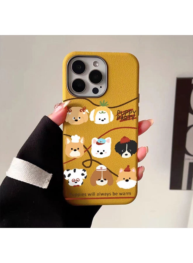 NIBEMINENT Collection Of Adorable Puppies Protective TPU Case Cover For iPhone 16, Emma Orange - Image 1