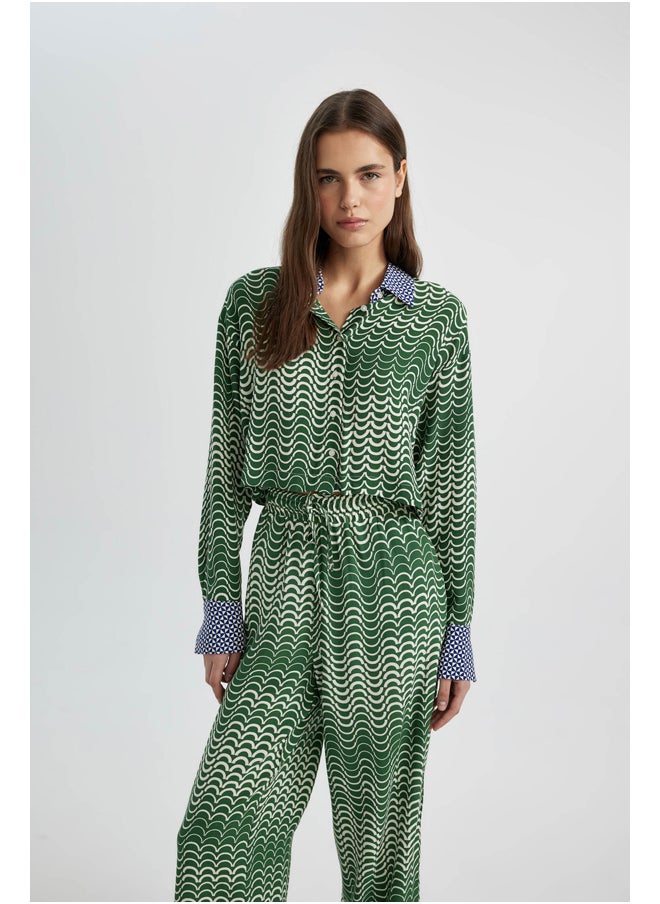 DeFacto - Woman Cropped Fit Woven Long Sleeve Shirt - Image 1