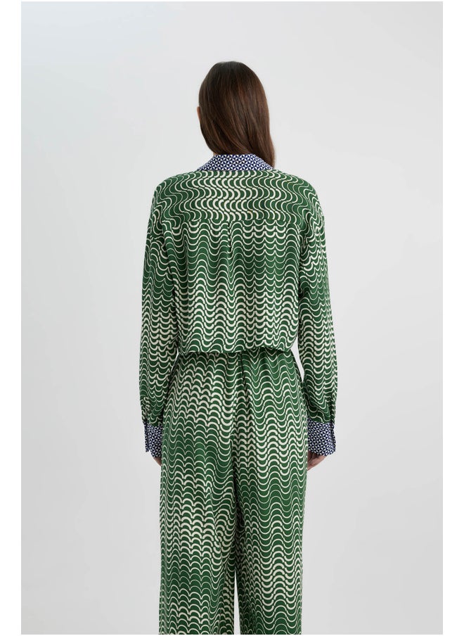 DeFacto - Woman Cropped Fit Woven Long Sleeve Shirt - Image 1