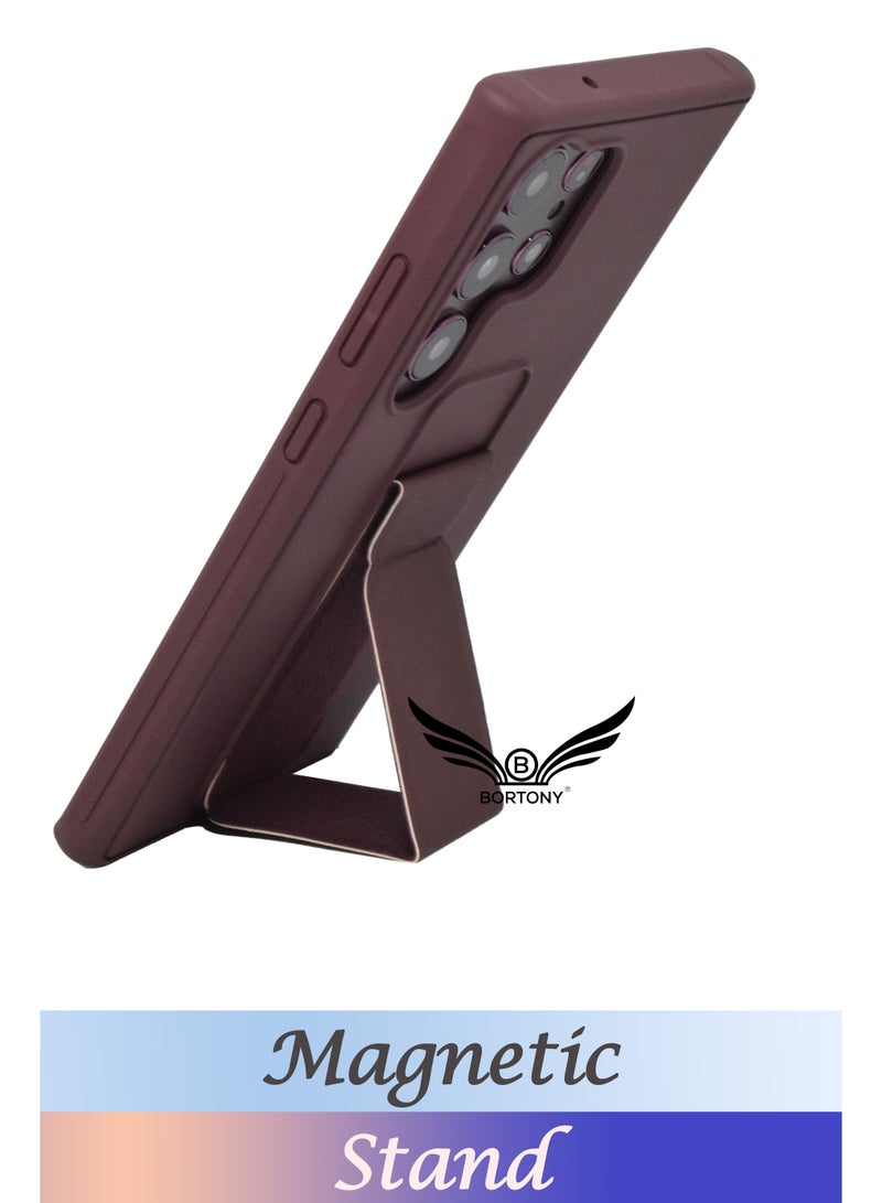 BORTONY Galaxy S23 Ultra Case Fully Covered With Finger Grip Stand Holder Anti Slip Shockproof Protective Case Cover For Samsung Galaxy S23 Ultra 5G - Image 3