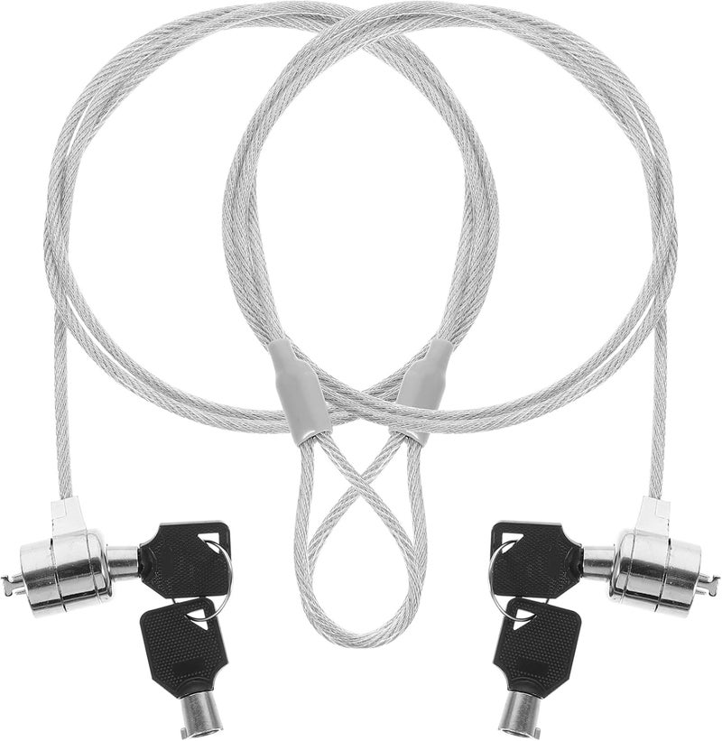 Mobestech 2sets Laptop Lock Security Cable Keyed Cable Lock Rotatable Design Durable Anti-Theft Hardware for Use Laptops and Devices Easy One-Hand Engagement - Image 1