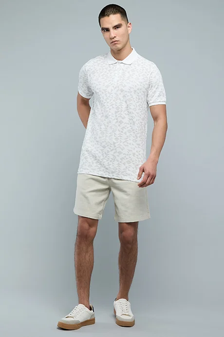 أر أند بي Printed Polo T-Shirt with Short Sleeves