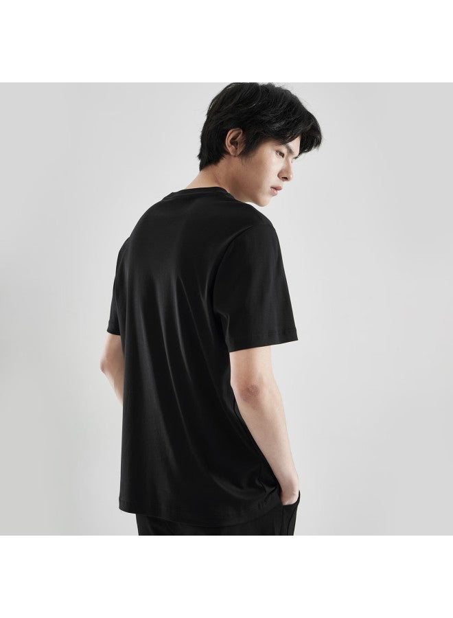 Markless 100% Cotton Men's T-shirt, 210g Pure Cotton, Summer Smooth Short Sleeve 0635, Starry Black, M - Image 3