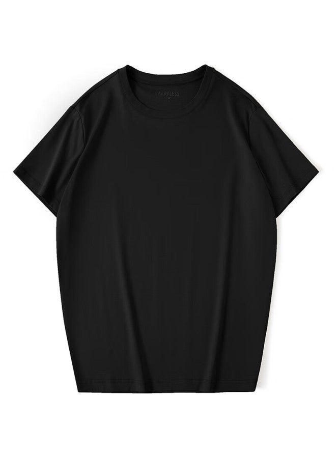 Markless 100% Cotton Men's T-shirt, 210g Pure Cotton, Summer Smooth Short Sleeve 0635, Starry Black, M - Image 4