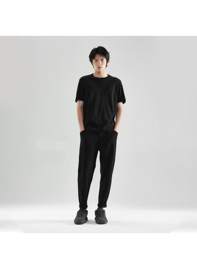 Markless 100% Cotton Men's T-shirt, 210g Pure Cotton, Summer Smooth Short Sleeve 0635, Starry Black, M - Image 2