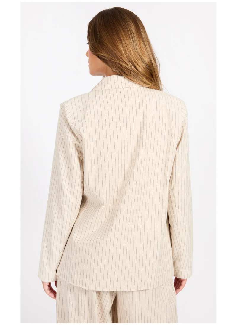 ليتل مسترس Tailored Stripe Linen Blazer