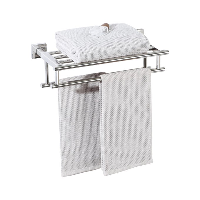 TOWEL RACKTOWEL HANGER TOWEL SHELF WITH DOUBLE TOWEL BARS FOR BATHROOM LAVATORY16 INCH SUS 304 STAINLESS STEEL WALL MOUNT TOWEL HOLDERPOLISHED CHROME