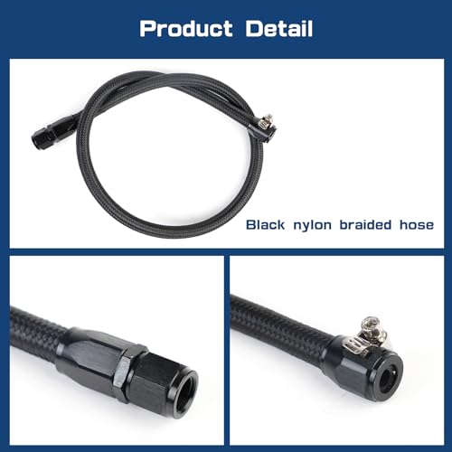 YESHMA Steam Vent Hose Kit 4 AN Aluminum Complete Coolant Crossover Transmission Fluid Cooler Hose Line Stainless Steel with Hardware and Hoses Kit Compatible With LSX LS1 LS2 LS6 LM7 Black - Image 4