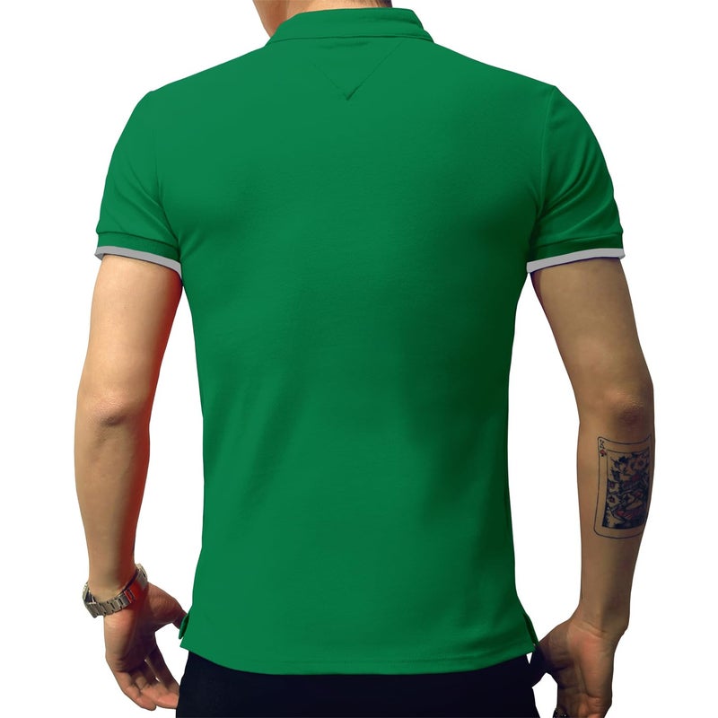 LOGEEYAR Mens Short-Sleeve Slim Fit Cotton Pique Polo Shirt,Large,1-green - Image 5