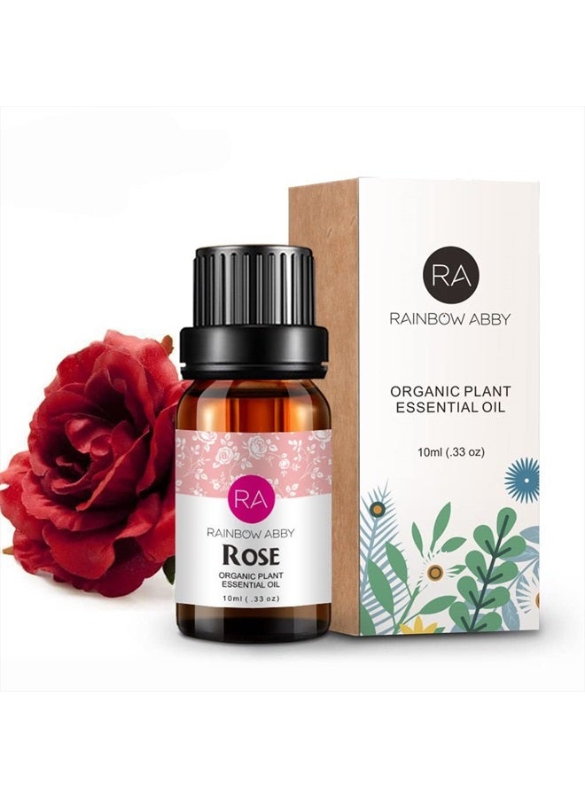 Rainbow Abby Rose Essential Oil 100% Pure Organic Rose Oil for Diffuser, Perfume, Massage, Aroma, Bath - 10ML - Image 1