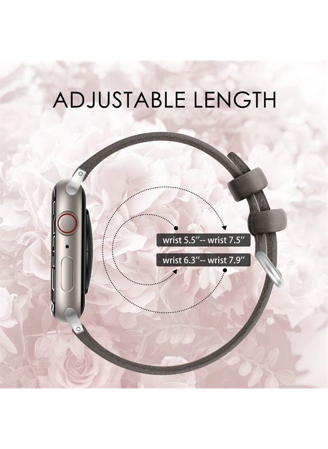SWEES - Leather Band Compatible for Apple Watch 38mm 40mm 41mm, Slim Thin Dressy Elegant Genuine Leather Strap Compatible for iWatch Series 8, 7, 6, 5, 4, 3, 2, 1, SE, Sport & Edition Women - Image 1