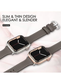 SWEES Leather Band Compatible for Apple Watch 38mm 40mm 41mm, Slim Thin Dressy Elegant Genuine Leather Strap Compatible for iWatch Series 8, 7, 6, 5, 4, 3, 2, 1, SE, Sport & Edition Women  - Image 4