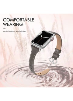 SWEES Leather Band Compatible for Apple Watch 38mm 40mm 41mm, Slim Thin Dressy Elegant Genuine Leather Strap Compatible for iWatch Series 8, 7, 6, 5, 4, 3, 2, 1, SE, Sport & Edition Women  - Image 5