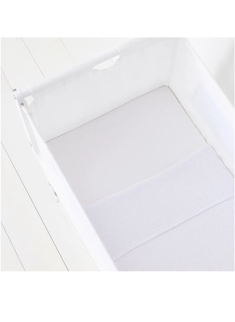 Snuz 3 Pieces Crib Bedding Set 100% Soft Jersey Cotton, Contents - X1 Blanket, X2 Crib Sheets, Infant And Baby, Color - White, Fitted Sheet Size:44 X 80Cm (Max.), Blanket Size: 75 X 75Cm
