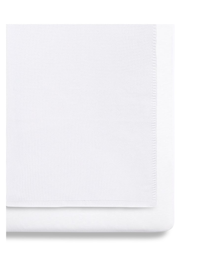 Snuz - طقم سرير أطفال مكون من 3 قطع من قطن جيرسي ناعم - أبيض 90 × 1 × 45 سم - Image 1