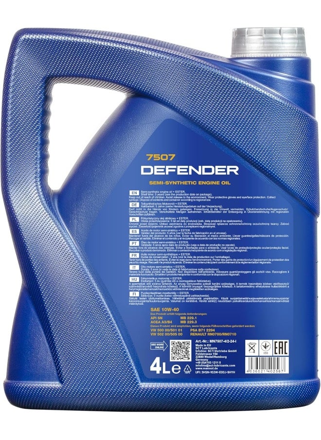 مانول زيت محرك ألماني مع إسترات 7507 Defender 10W-40 سعة 4 لتر  - Image 2