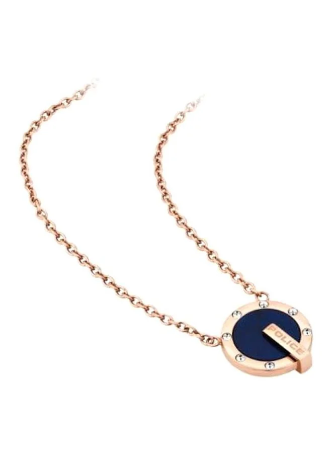 POLICE Incrible Ladies Rose Gold Lapis Blue Pendant Necklace