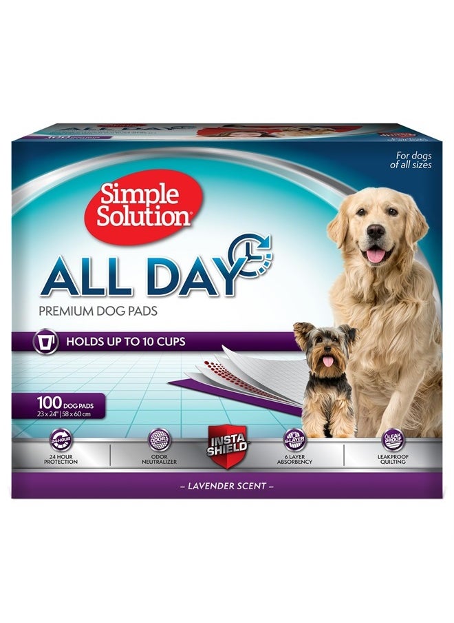 Simple Solution 6-Layer All Day Premium Dog Pads | Lavender Scent | 23 x 24 100 pads  - Image 1