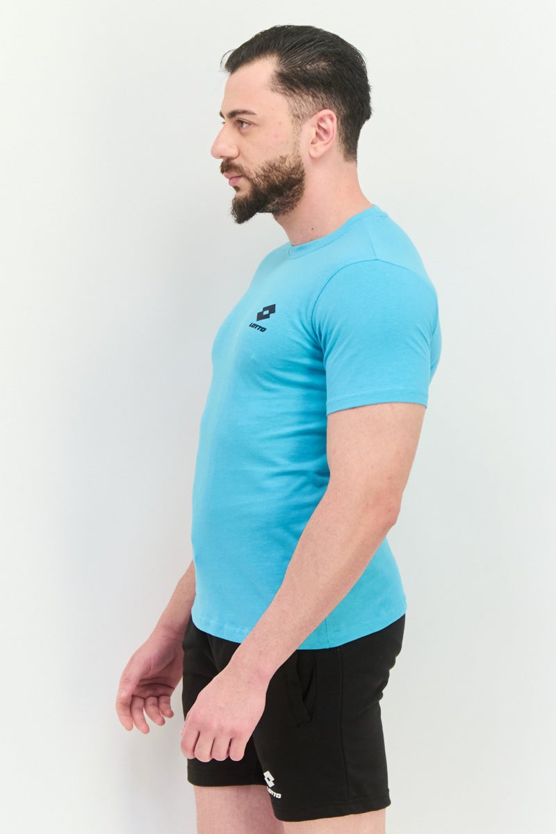 LOTTO Men Sportswear Fit Short Sleeve Outdoor T-Shirt, Turquoise - Image 2