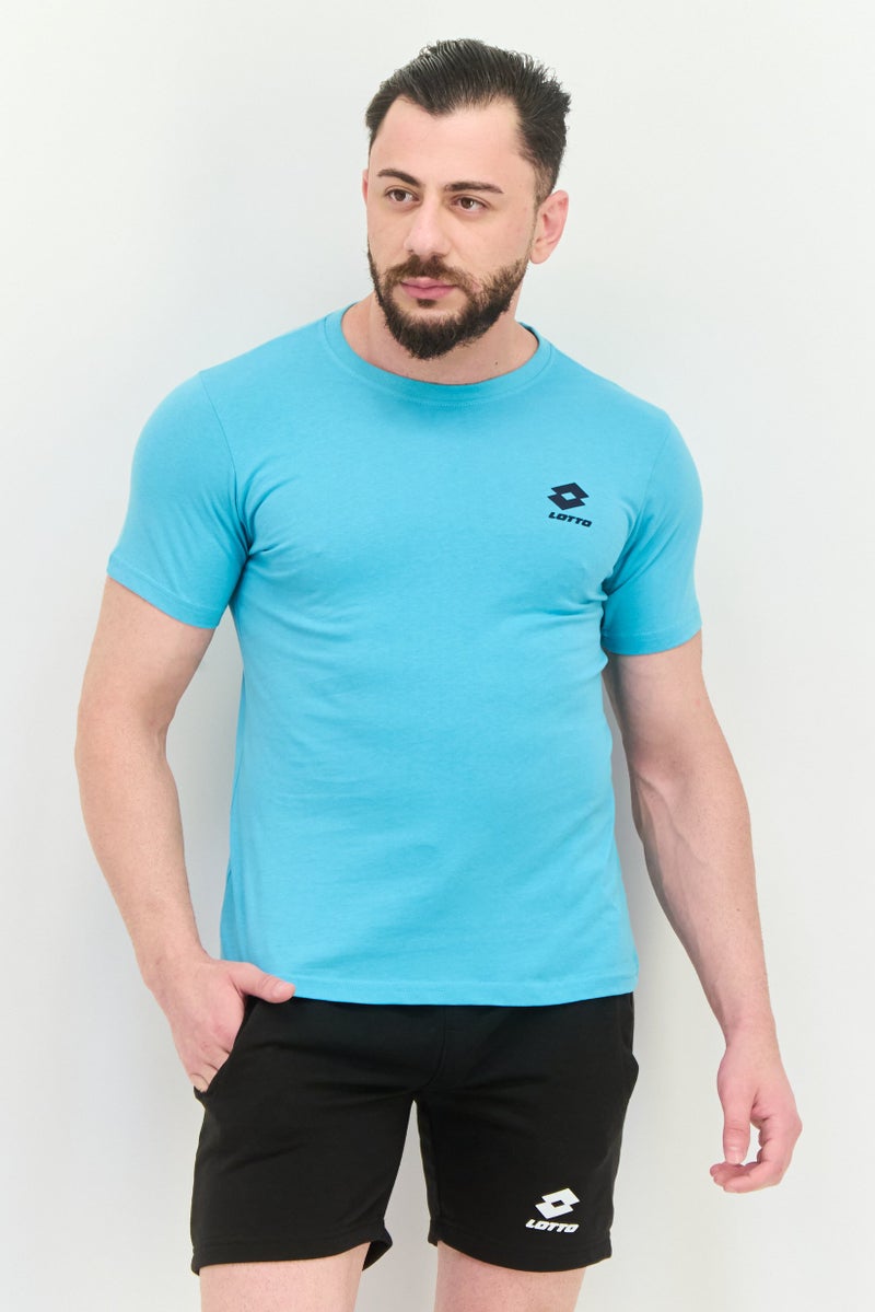 LOTTO Men Sportswear Fit Short Sleeve Outdoor T-Shirt, Turquoise - Image 1