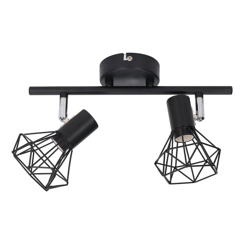 Adjustable Track Light: 360° Rotation, 90° Tilt, Dimmable Compatibility, Hollow Curved Cage Shade - Vintage Industrial Ceiling Spot Light for Home Kitchen, Farmhouse, Cabinet Lighting - Image 3