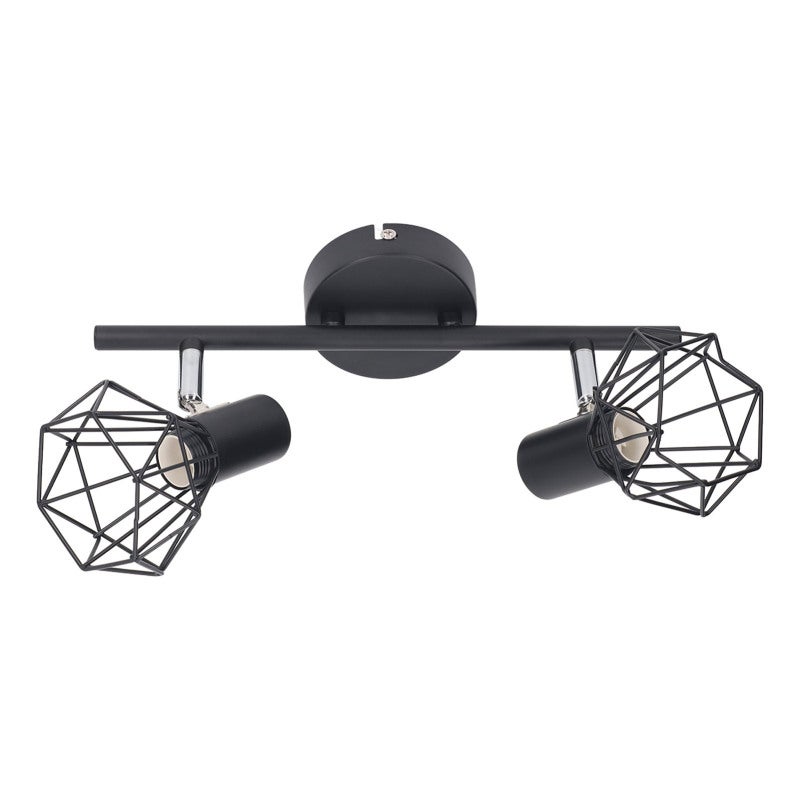 Adjustable Track Light: 360° Rotation, 90° Tilt, Dimmable Compatibility, Hollow Curved Cage Shade - Vintage Industrial Ceiling Spot Light for Home Kitchen, Farmhouse, Cabinet Lighting - Image 4