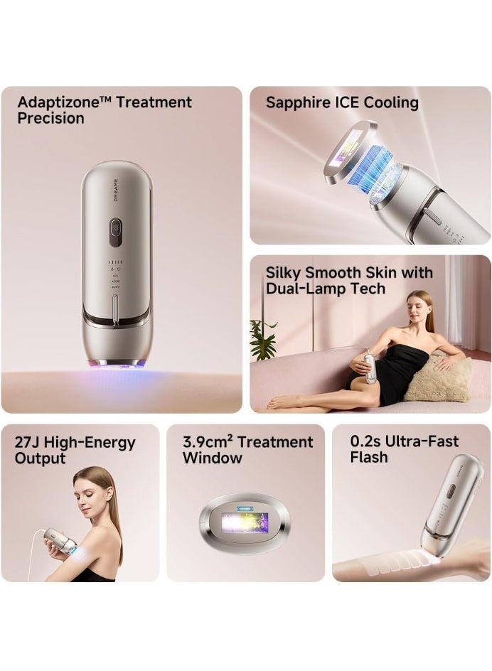 Dreame Nova IPL Hair Removal Device, Permanent Laser Hair Removal with Sapphire Ice Cooling, 27J Dual-Lamp High Energy, Adaptizone AI Sensor for Body, Face & VIO Bikini Line, At-Home Hair Remover - Image 5
