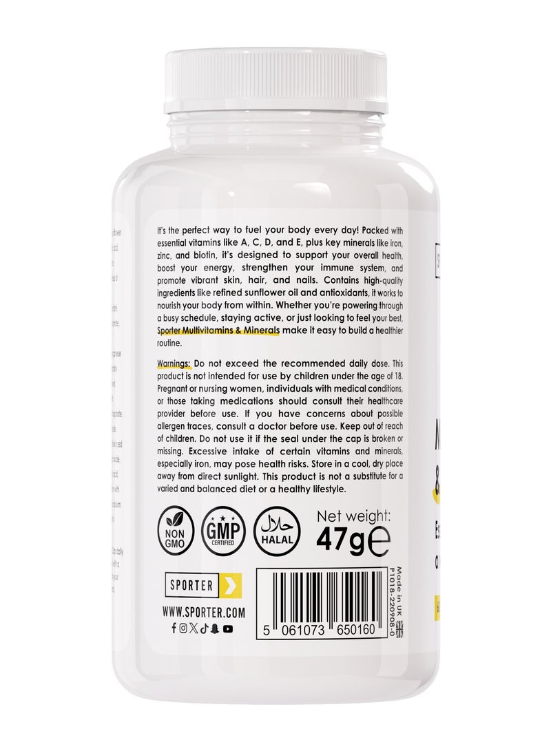 SPORTER Sporter Multivitamins & Minerals – 60 Softgel Capsules | Daily Wellness Support | Essential Vitamins A, C, D, E + Iron, Zinc & Biotin | Boosts Energy, Immunity & Skin Health  - Image 5