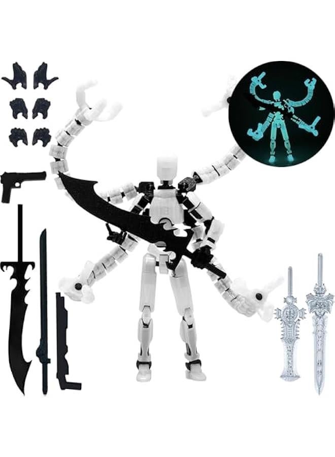 Assembly Completed T13 Action Figure 3D Printed Multi-Jointed Movable T 13 Lucky 13 Dummy 13 Nova 13 Robot 13 Action Figure Desktop Decorations for Game Lovers (Night Light, 5.5 Inch) - Image 1