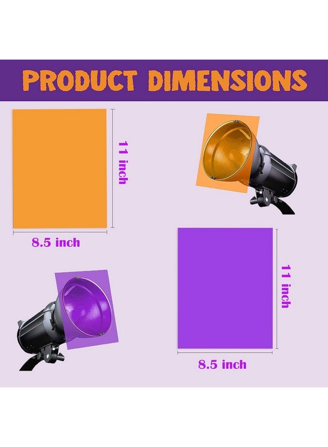 Sakolla Halloween Gel Filter, 10 Pcs Orange Purple Color Correction Gel Light Filter, Transparent Color Overlays Film Plastic Sheets for Lighting, Led Light Outdoor Landscape 8.5 x 11 Inch - Image 2