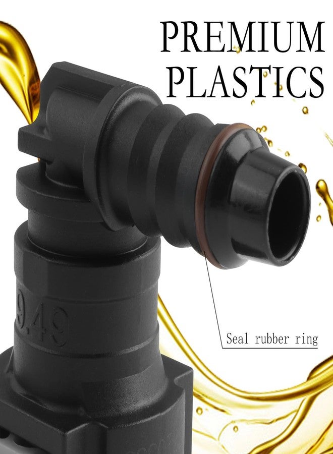 CXCCOI 2PCS Fuel Line Connector with Seal Ring,OD9.49-ID8 Elbow Fuel Line Quick Connect for Quick Connect/Disconnect of Oil Pump Adapters,Universal Quick Connect Fuel Line Fittings - Image 3