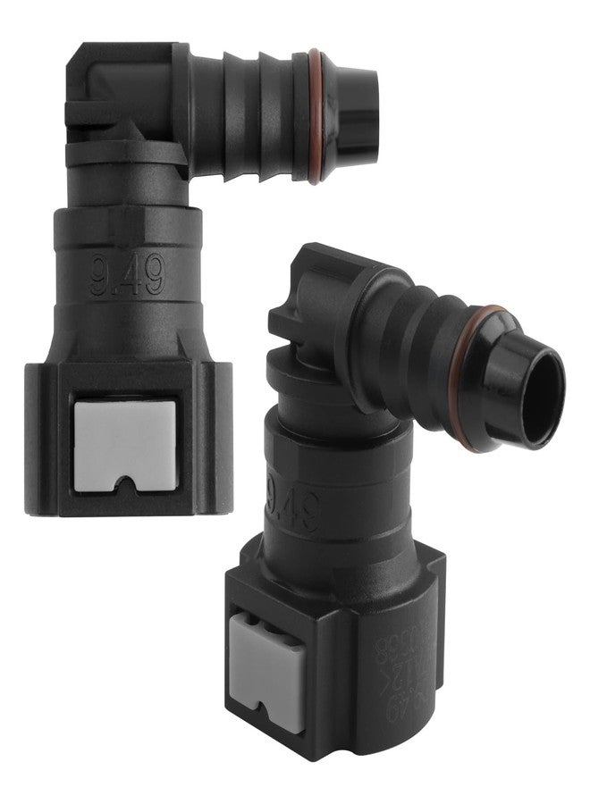 CXCCOI 2PCS Fuel Line Connector with Seal Ring,OD9.49-ID8 Elbow Fuel Line Quick Connect for Quick Connect/Disconnect of Oil Pump Adapters,Universal Quick Connect Fuel Line Fittings - Image 1