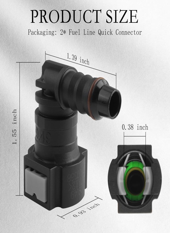 CXCCOI 2PCS Fuel Line Connector with Seal Ring,OD9.49-ID8 Elbow Fuel Line Quick Connect for Quick Connect/Disconnect of Oil Pump Adapters,Universal Quick Connect Fuel Line Fittings - Image 2