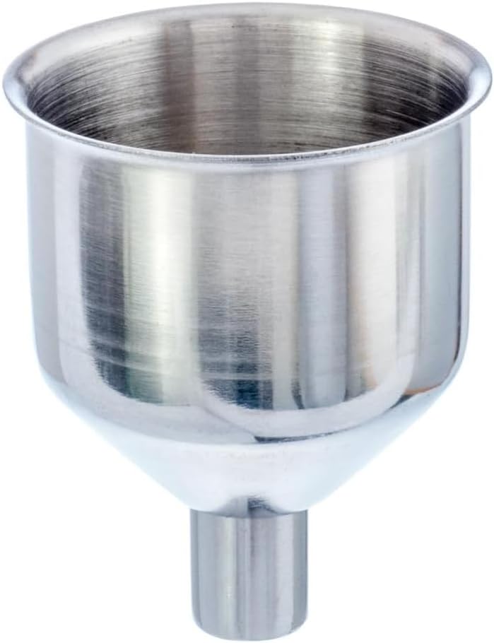 SE Stainless Steel Funnel for Flasks - Compact Metal Funnel for Liquor, Oil, Juice, and Milk with Screw-On Cap - Image 1