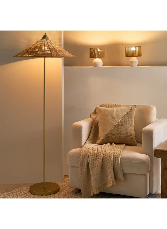 Home Box Collett E27 Paper Mache Table Lamp with Rope Shade 20.5 x 20.5 x 26 cm