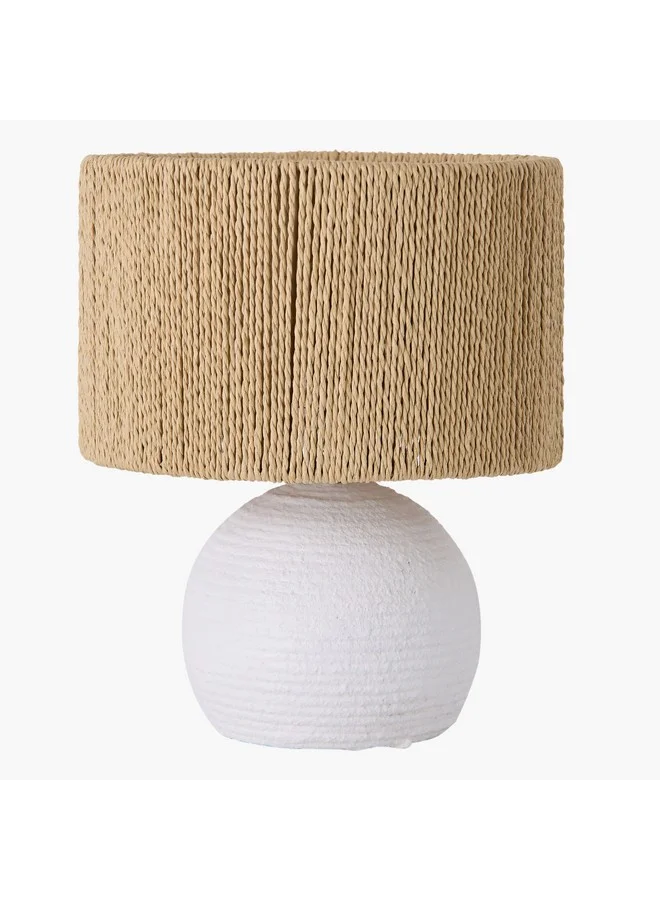 Home Box Collett E27 Paper Mache Table Lamp with Rope Shade 20.5 x 20.5 x 26 cm