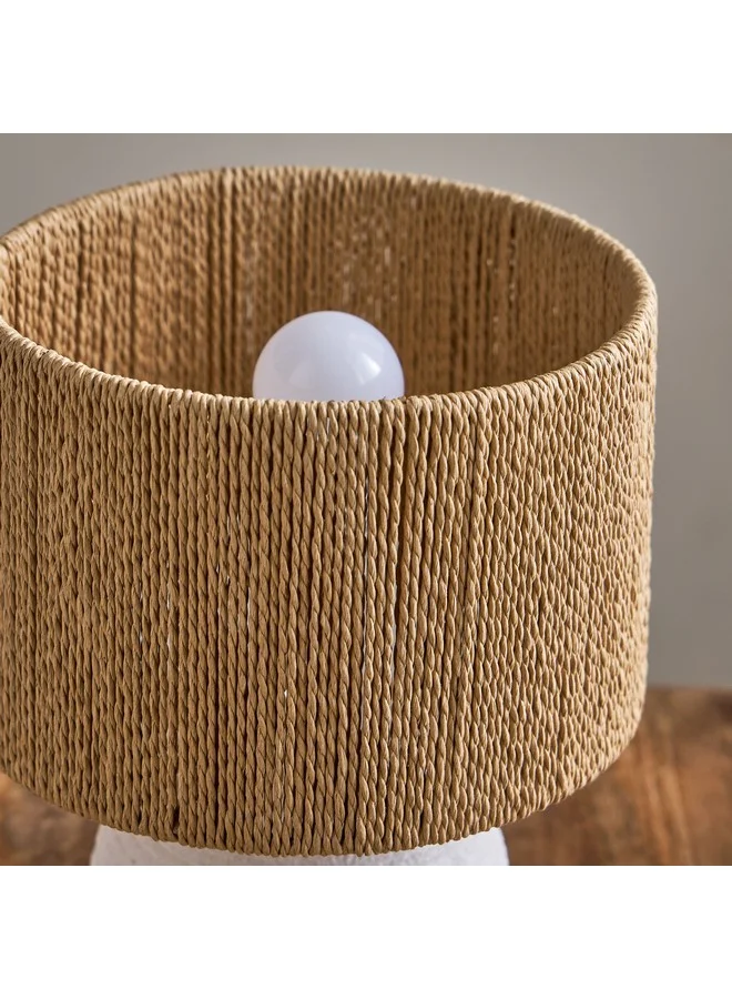 Home Box Collett E27 Paper Mache Table Lamp with Rope Shade 20.5 x 20.5 x 26 cm