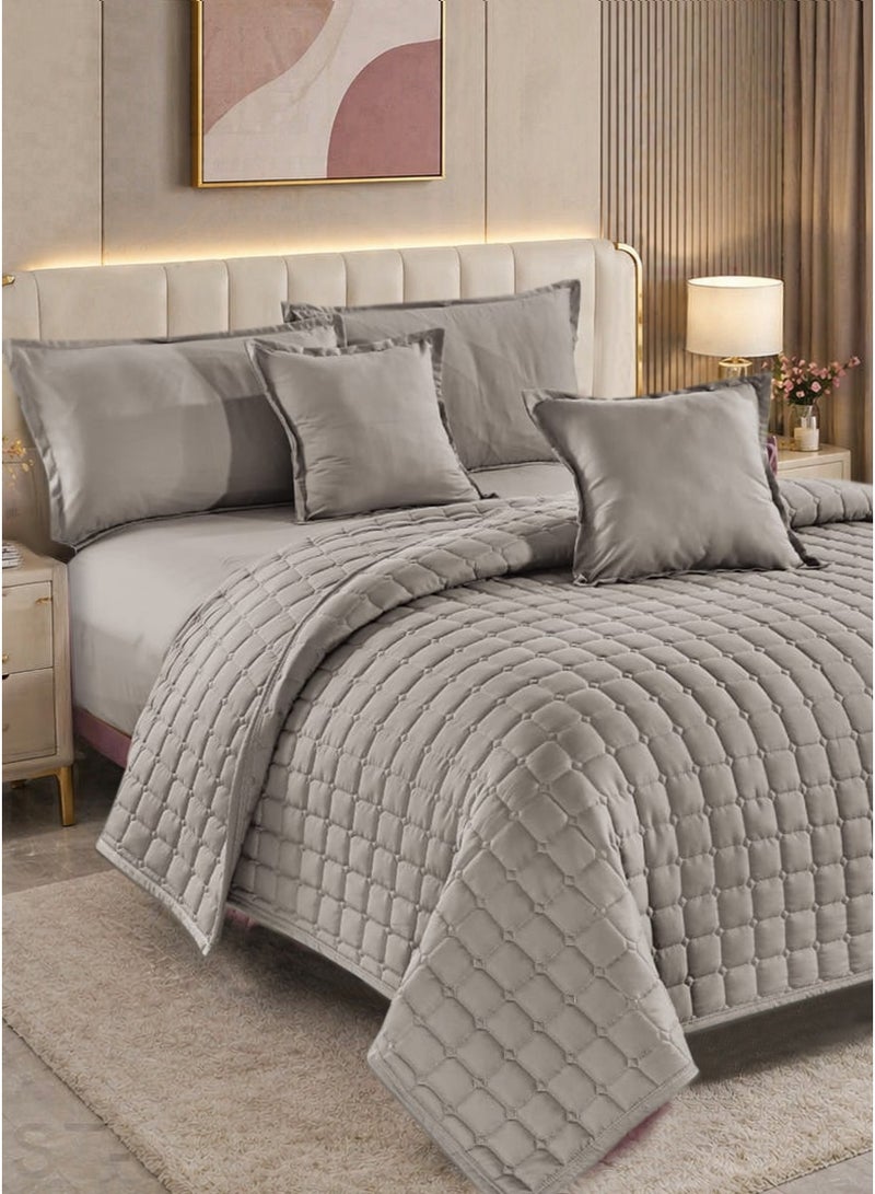 مون مفرش سرير نفرين صيفي مضغوط | 6 قطع | لحاف مبطن فاخر 230×250 سم | شرشف مغاط 200×200+35 سم - Image 1
