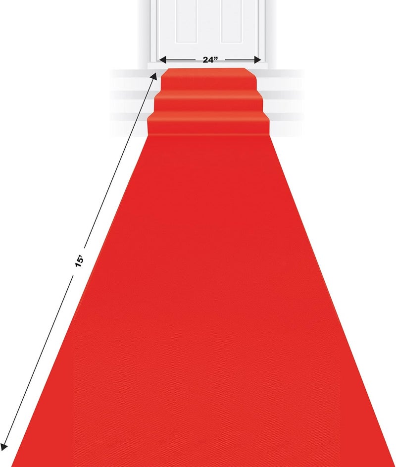 Beistle Red Carpet Runner - 24-Inch by 15-Feet Polyester Non-Woven Carpet for Events and Parties - Image 3