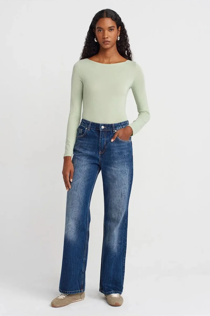 DILVIN Women's High-Waist Straight Leg Jeans