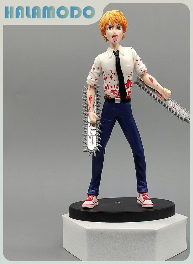 HALAMODO Chainsaw Man Denji in Human Form Figurine Model Anime Collectible Figure Decoration 18.5 cm