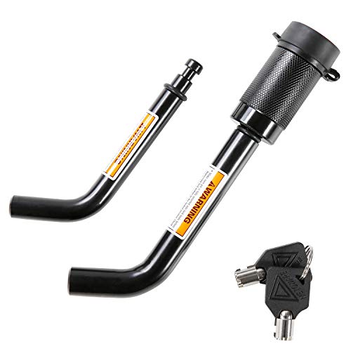 METOWARE Trailer Hitch Locks, 1/2" and 5/8" Diameter Dual Bent Pins for Class I-IV Hitches, Anti-Theft Hitch Lock for 1-1/4" 2" and 2-1/2" Receiver, Fits Towing Trailer Truck Car Boat RV (1 Pack) - Image 1
