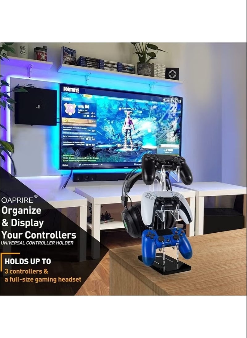 Game Controller Stand Headphone Holder, 3-Layer Acrylic Game Controller Holder for PS4/PS5/XBOX ONE/SWITCH, Transparent - Image 5