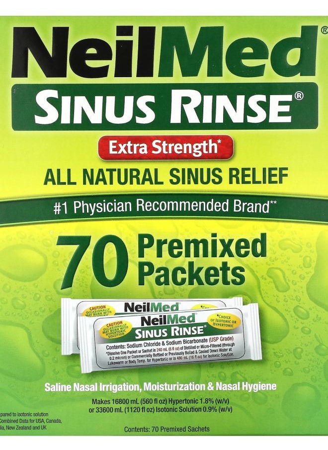 NeilMed Sinus Rinse Extra Strength 70 Premixed Packets 