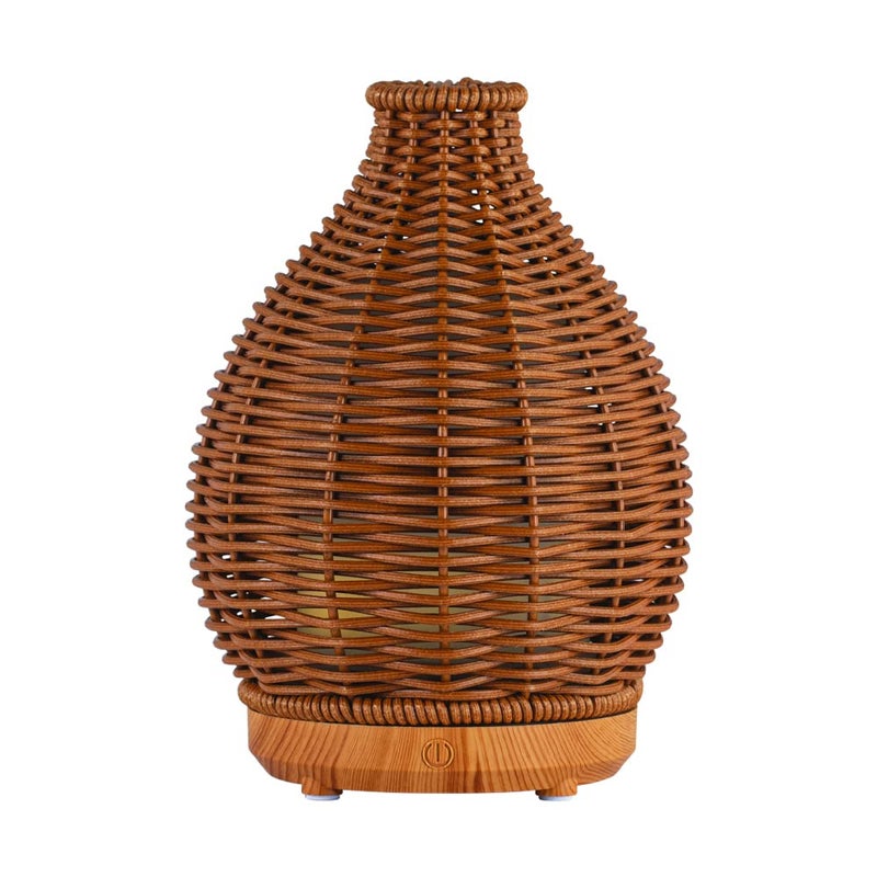 SpaRoom Boho Essential Oil Ultrasonic Misting Diffuser for Aromatherapy Dark Brown