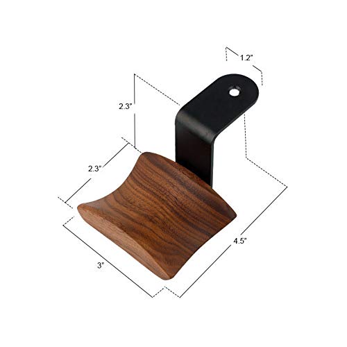 KiaoTime Headphone Hanger Holder - Walnut Wood Headset Stand, Universal Fit (Under-Desk Mount) - Image 4
