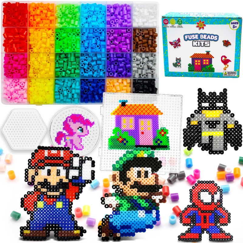 FUNZBO 5200 5mm Fuse Beads Kit 24 Colors 66 Patterns School Crafts Toys for Girls Ages 812 Arts and Crafts for Kids Ages 68 Birthday Gifts for Girls Boys Age 5 6 7 8 9 10 11 12 Year Old